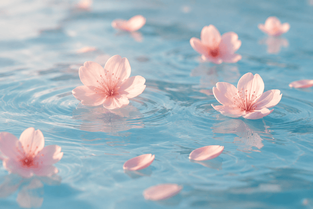 Fleurs de cerisier dans l'eau. Hanae Mori Parfums.